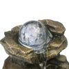 Rock Cascading Tabletop Water Fountain with LED Light 8.3 in.