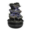 High Rock Cascading Tabletop Water Fountain with LED Light 15.7in.