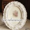 Oval Shape 4x6 Retro Rose Picture Frame Handmade White Flower