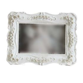 Retro Rose Picture Frame 4x6, Handmade White Flower