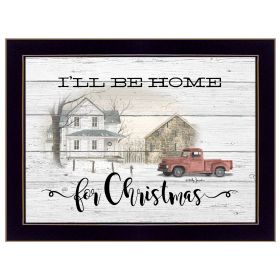 "I'll be home for Christmas" By Billy Jacobs, Framed Print, Black Frame