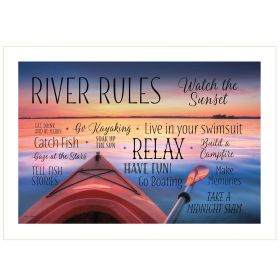 "River Rules" by Lori Deiter,  Framed Print, White Frame