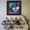 "Hearts" by Lisa Morales Framed Print, Black Frame