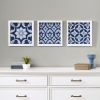 Ornos Tiles Distressed Navy Blue Medallion 3-piece Wall Decor Set