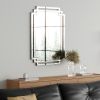 Large Wall-Mounted Silver Decorative Mirror Rectangular