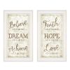 "Faith / Believe" 2-Piece Vignette by Mollie B, White Frame