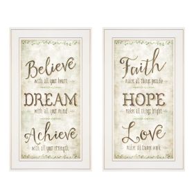 "Faith / Believe" 2-Piece Vignette by Mollie B, White Frame