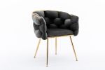 Luxury leisure velvet sofa chair  black