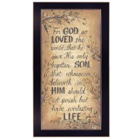 "For God So Loved" by Gail Eads, Print, Black Frame