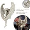 Sorrow Angel Statue; Pure White Love Angle With Wings Sculpture