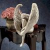 Sorrow Angel Statue; Pure White Love Angle With Wings Sculpture