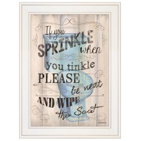 "Bathroom Humor" by Debbie DeWitt, print, White Frame