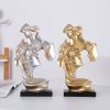 NORTHEUINS 26cm Resin Couple Mask Kissing Lover Figurines