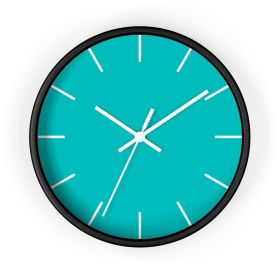 Contemporary Teal Green Quartz Wall Clock (Color: black)