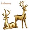 4 Golden Couple Deer Figurines Statue  Sculptures