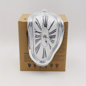 Melted Twisted Roman Numeral Wall Clocks (Color: Silvery)