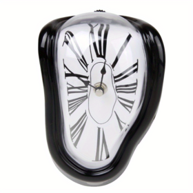 Melted Twisted Roman Numeral Wall Clocks (Color: black)