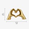 Heart Gesture Sculpture  Abstract Hand Love Statue Figurines