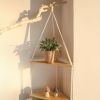 Boho Triangle Shelves Wall Decor - Plant Hanger, Candle Holder