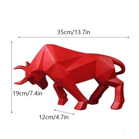 NORTHEUINS 35cm Resin OX Figurines  Wall Street Statue (Color: Red)