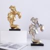 NORTHEUINS 26cm Resin Couple Mask Kissing Lover Figurines