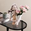 Modern Decorative Artificial Flower Vase Butterfly Girl Sculptures