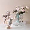 Modern Decorative Artificial Flower Vase Butterfly Girl Sculptures