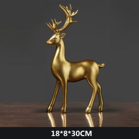 4 Golden Couple Deer Figurines Statue  Sculptures (Color: Standing Deer)