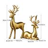 4 Golden Couple Deer Figurines Statue  Sculptures