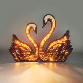 Exquisite 1pc Swan Wooden Night Light A Symbol Of Love (Style: LED LIGHT)