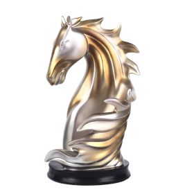 Wine Bottle Rack Holder Horse Shape Statue (Color: Silver Gold)