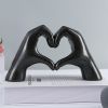 Heart Gesture Sculpture  Abstract Hand Love Statue Figurines