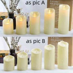 Flameless Flickering LED Battery Operated , Real Wax Votive 3D Wick Candles (Color: as pic A)