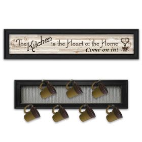 "The Kitchen Vignette" 2-Piece with 7-Peg Mug Rack by Millwork Engineering, Black (Color: as Pic)