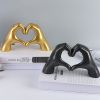 Heart Gesture Sculpture  Abstract Hand Love Statue Figurines