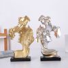 NORTHEUINS 26cm Resin Couple Mask Kissing Lover Figurines