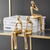 Golden Sitting Abstract Sculpture  Decor Art Piece