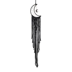 Black Moon Dream Catcher; Hanging Wall Decor (Color: black)