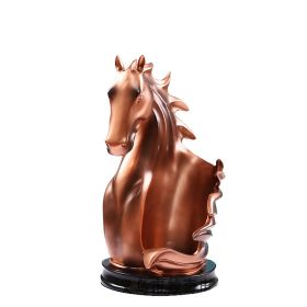 Wine Bottle Rack Holder Horse Shape Statue (Color: Copper)