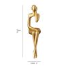 Golden Sitting Abstract Sculpture  Decor Art Piece