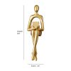 Golden Sitting Abstract Sculpture  Decor Art Piece