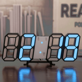 3D LED Digital Clock; For Home Decor (Color: Blue)