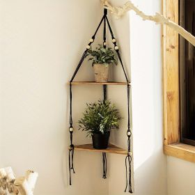 Boho Triangle Shelves Wall Decor - Plant Hanger, Candle Holder (Style: B)