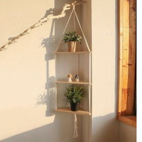 Boho Triangle Shelves Wall Decor - Plant Hanger, Candle Holder (Style: A)