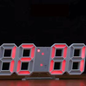 3D LED Digital Clock; For Home Decor (Color: Red)