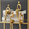 Golden Sitting Abstract Sculpture  Decor Art Piece